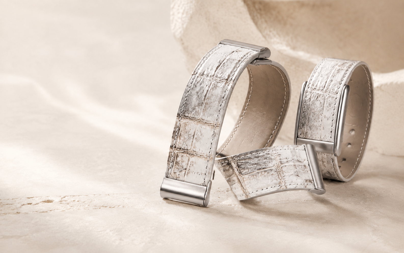 Two Himalayan crocodile leather strap designs compatible with WHOOP